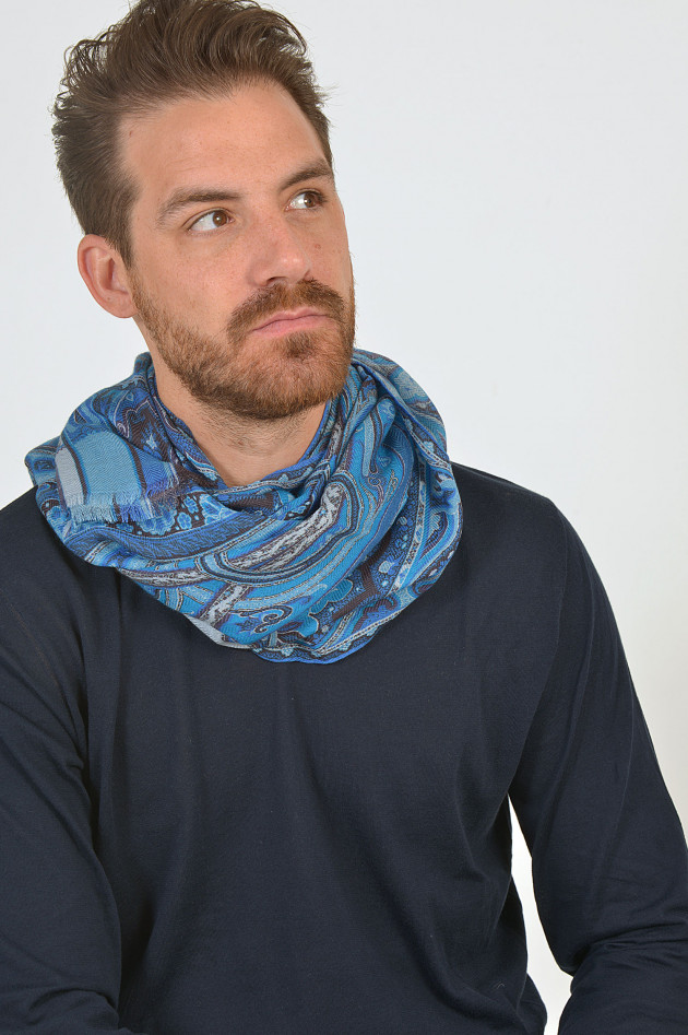 Etro Schal in Blau gemustert