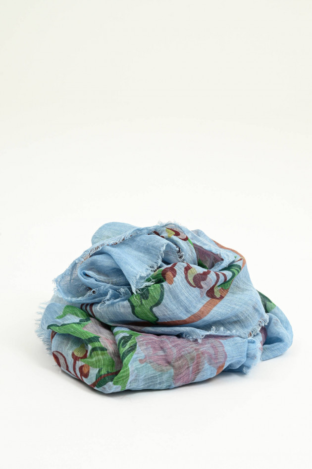 Etro Tuch mit floralem Print in Hellblau