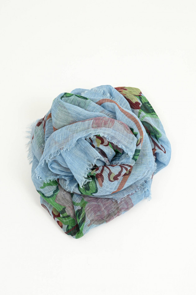 Etro Tuch mit floralem Print in Hellblau