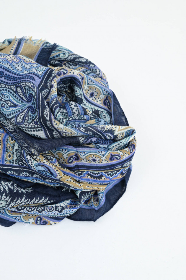 Etro Tuch mit Paisley-Print in Blau/Multicolor