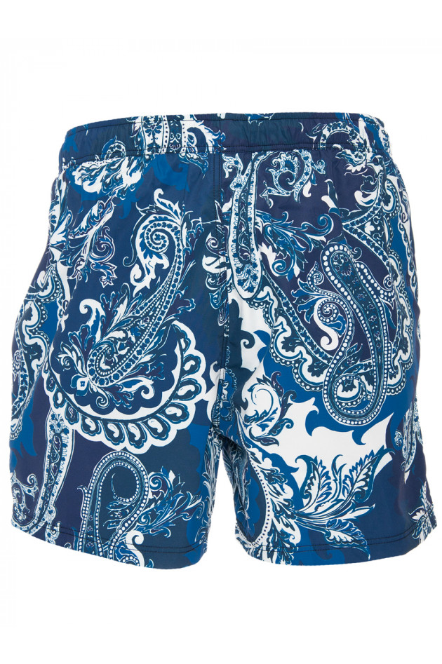 Badeshorts Blau/Weiß mit Paisleyprint