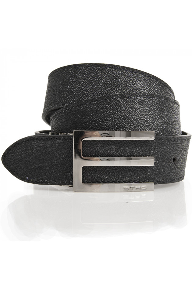 Etro Ledergürtel Schwarz/Grau