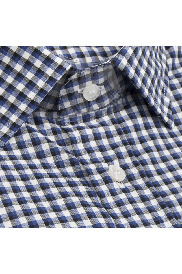 Etro Baumwollhemd Blau karriert