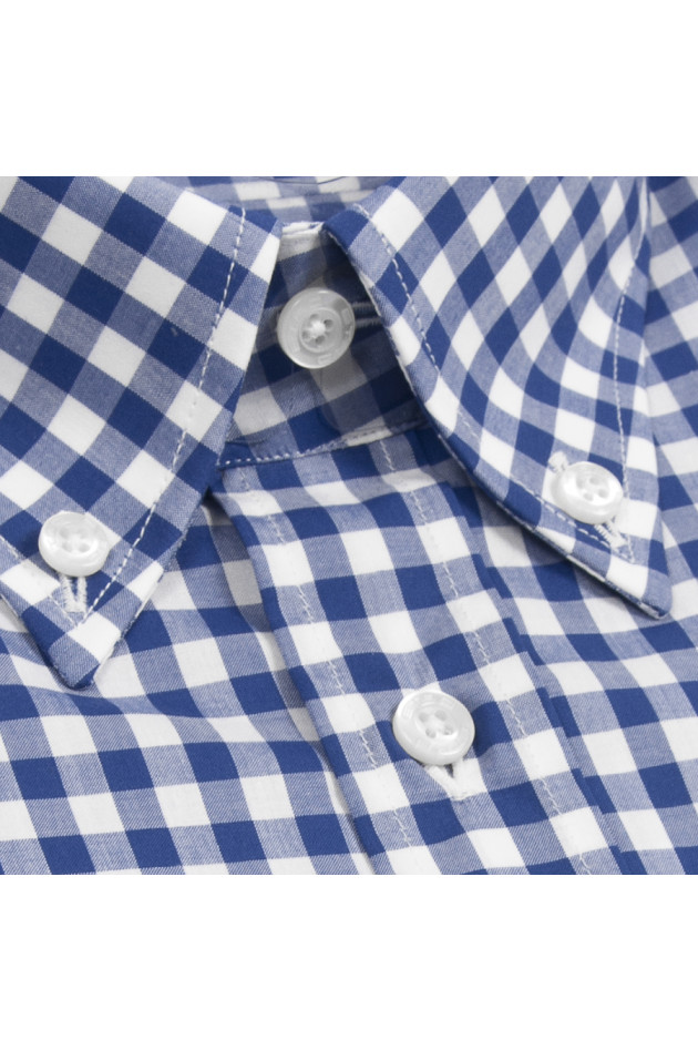 Etro Baumwollhemd Mittelblau karriert