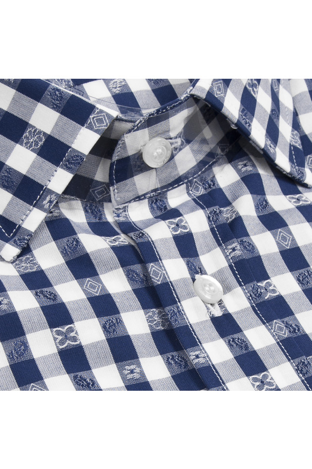 Etro Baumwollhemd Blau karriert