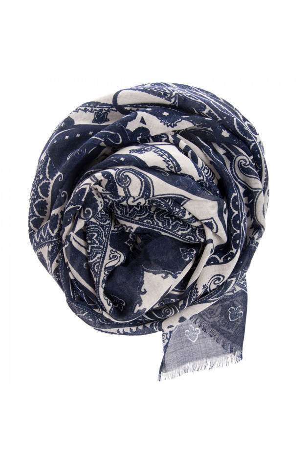 Schal Navy mit Paisleyprint