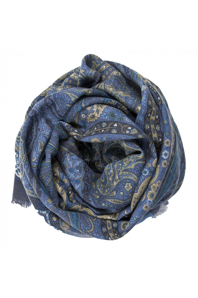 Etro Schal Navy/Oliv
