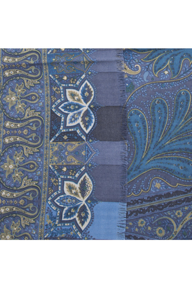 Etro Schal Navy/Oliv