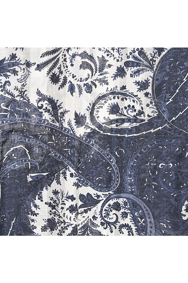 Etro Schal Blau/Natur gemustert