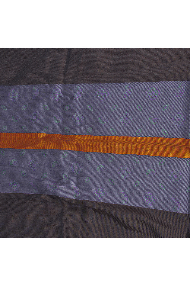 Etro Seidenschal Braun/Violett/Orange gemustert