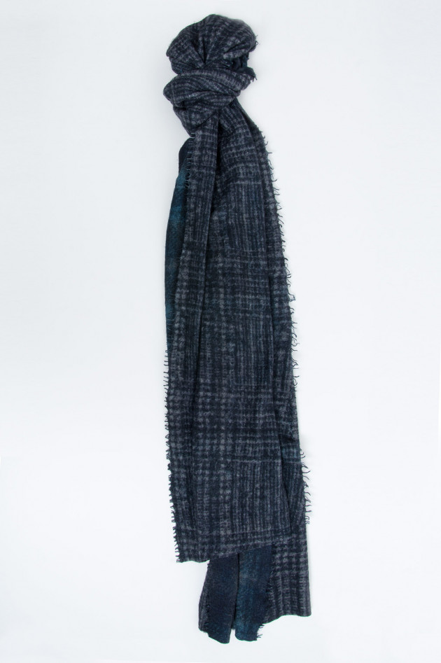 Faliero Sarti Schal KILT in Navy/Schwarz gemustert