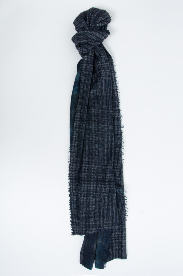 Faliero Sarti Schal KILT in Navy/Schwarz gemustert