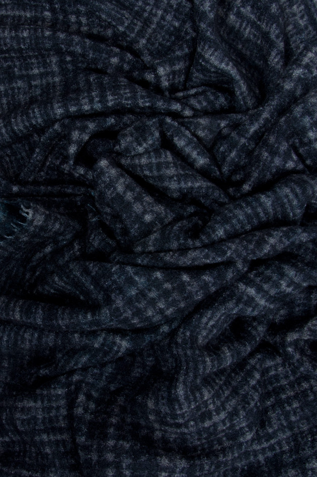 Faliero Sarti Schal KILT in Navy/Schwarz gemustert