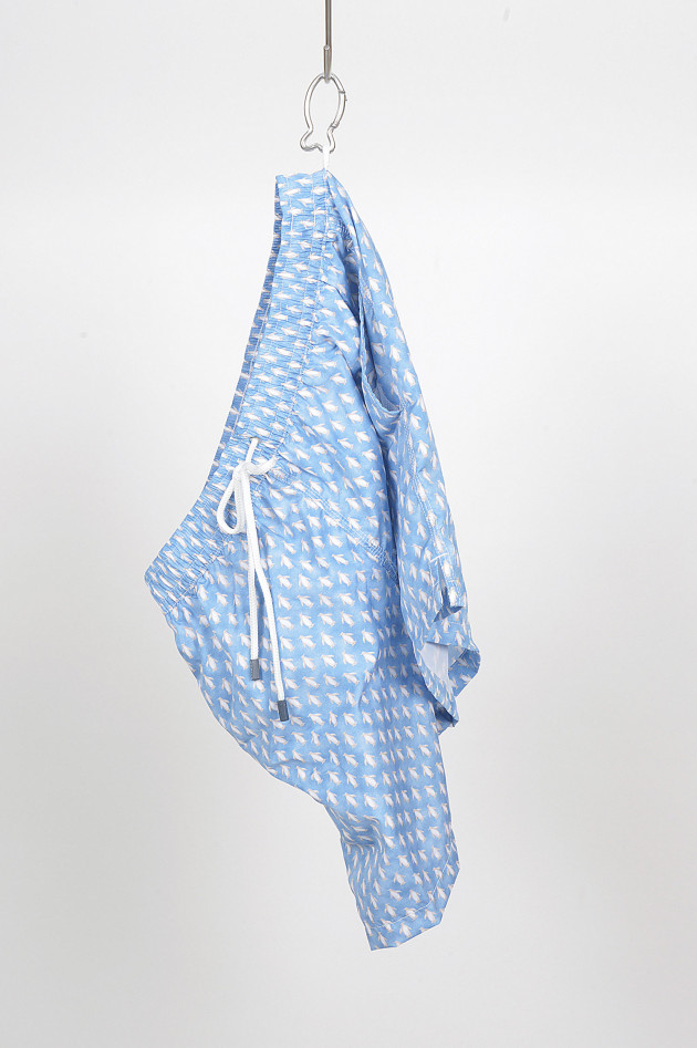 Fedeli Badehose mit Pinguin - Print in Hellblau