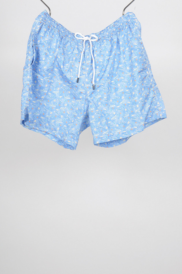 Fedeli Badehose Haiprint in Blau