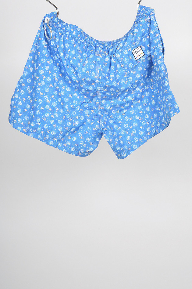 Fedeli Badehose mit Medusa - Print in Blau