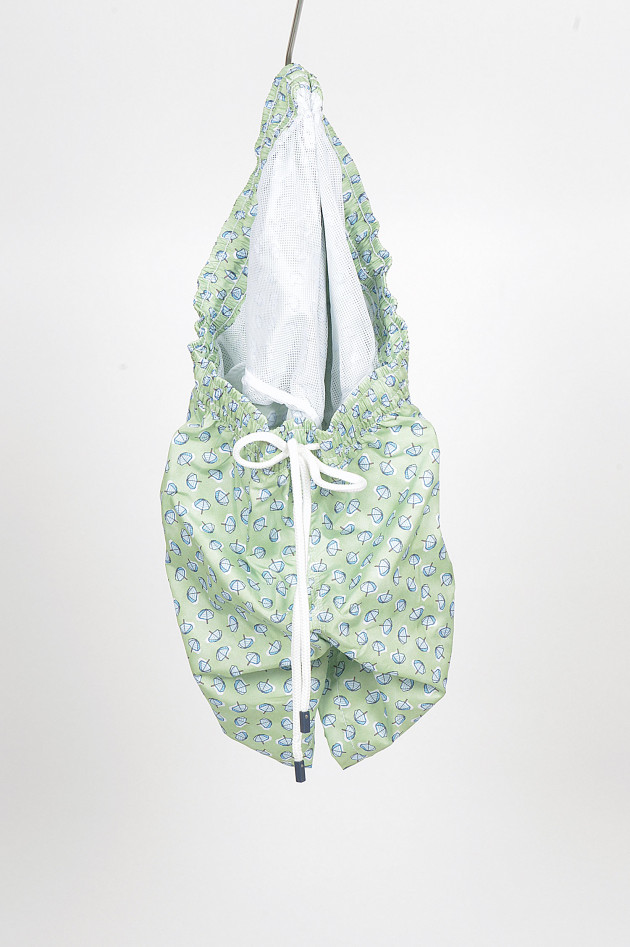 Fedeli Badehose mit Sonnenschirmprint in Grün