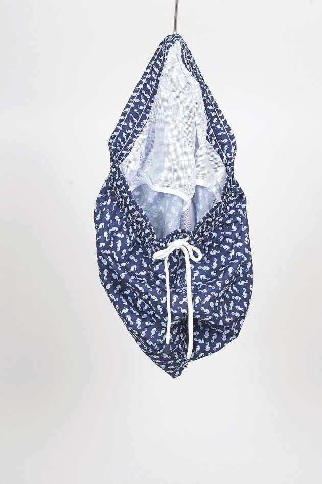 Fedeli Badehose mit Seepferd - Print in Navy