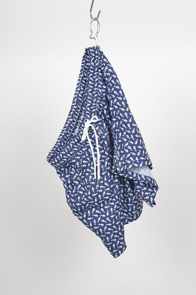 Fedeli Badehose mit Seepferd - Print in Navy