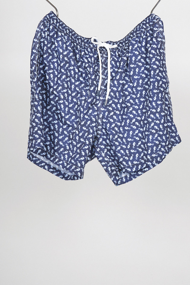 Fedeli Badehose mit Seepferd - Print in Navy