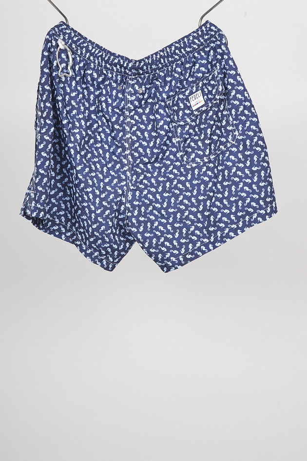 Fedeli Badehose mit Seepferd - Print in Navy