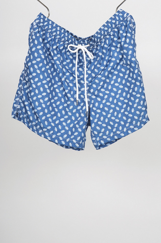 Fedeli Badehose mit Sonnenschirmprint in Blau gemustert
