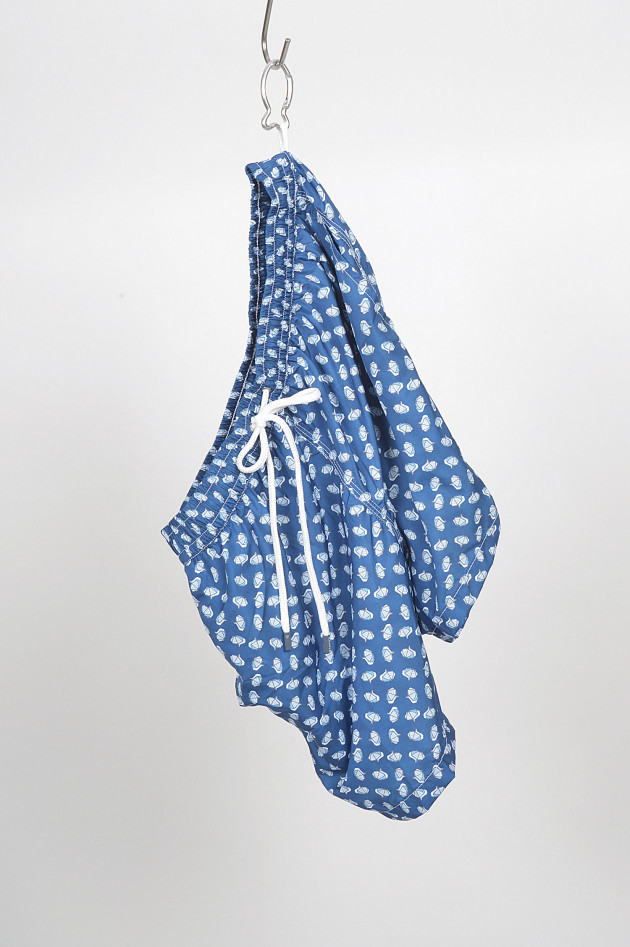 Fedeli Badehose mit Sonnenschirmprint in Blau gemustert
