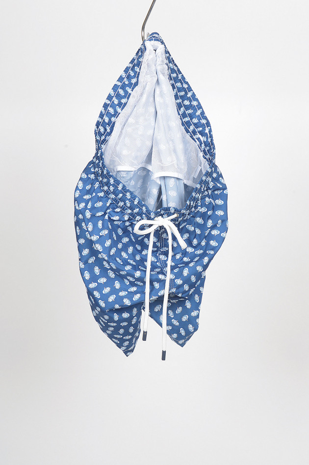 Fedeli Badehose mit Sonnenschirmprint in Blau gemustert