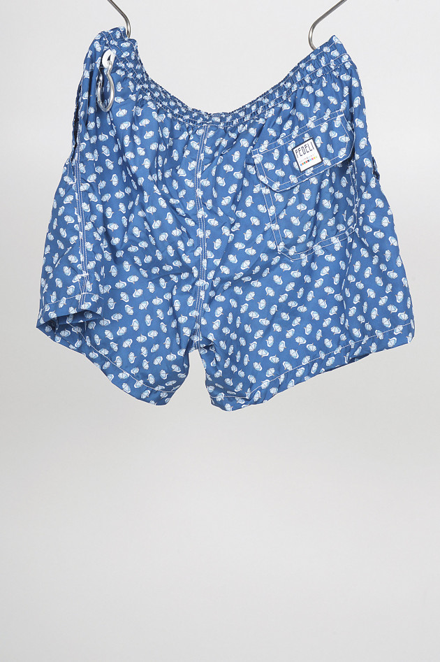 Fedeli Badehose mit Sonnenschirmprint in Blau gemustert
