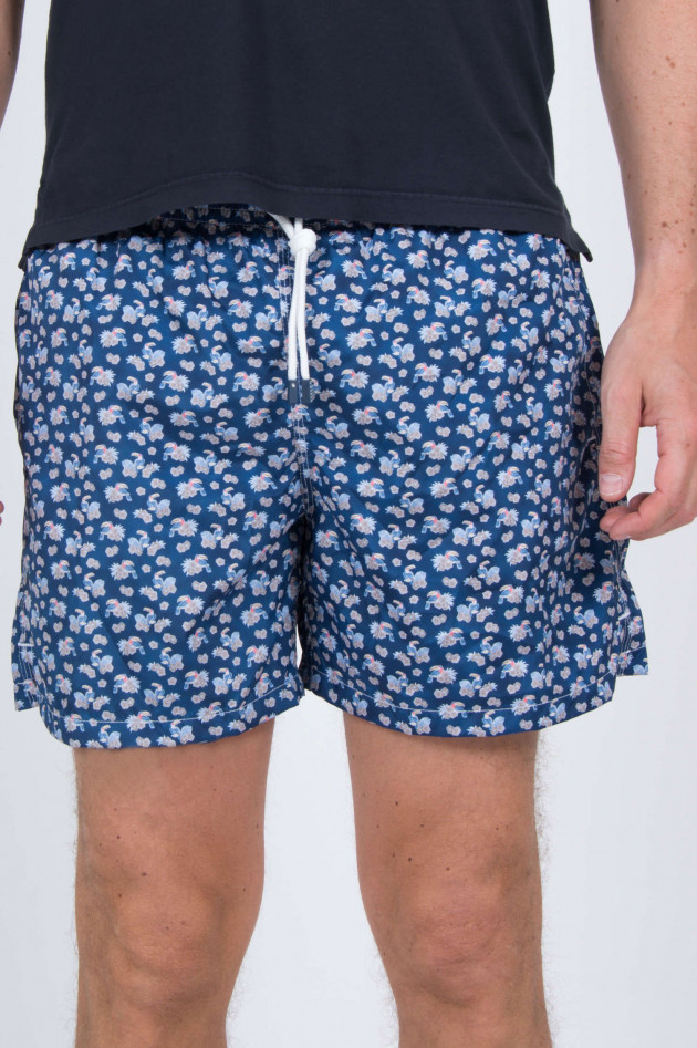 Fedeli Florale Badehose mit Animalprint in Navy