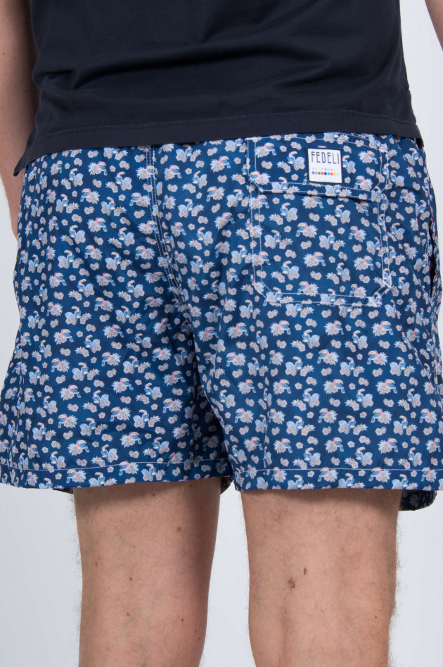 Fedeli Florale Badehose mit Animalprint in Navy