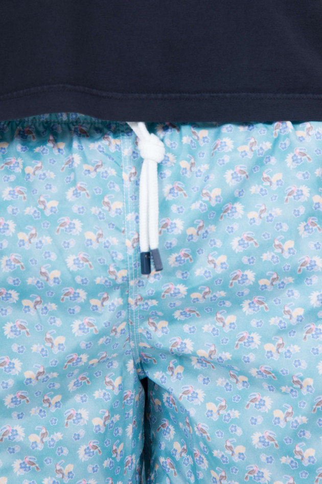 Fedeli Florale Badehose mit Animalprint in Grün