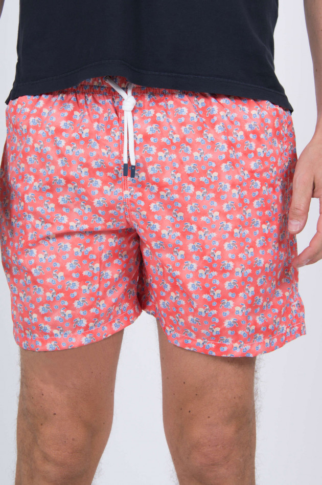 Fedeli Florale Badehose mit Animalprint in Orange