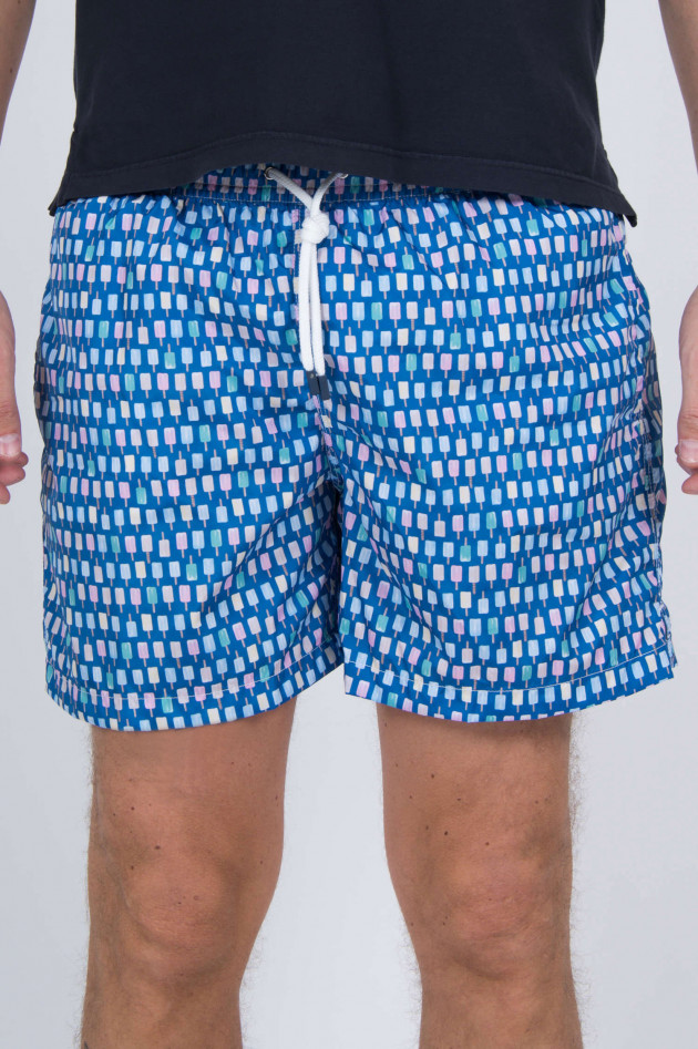 Fedeli Badehose mit Eis am Stiel-Print in Navy