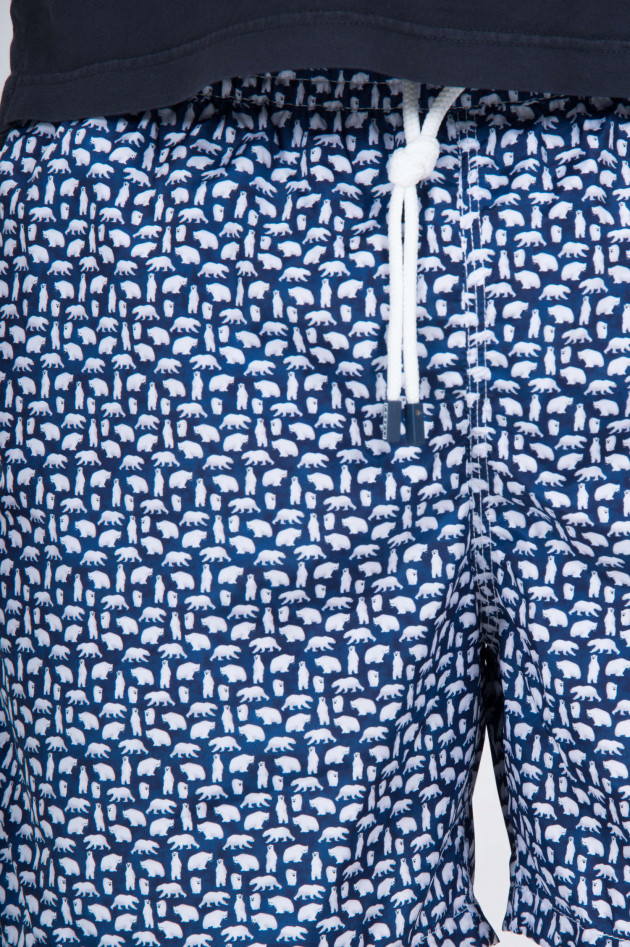 Fedeli Badehose mit Eisbärprint in Navy