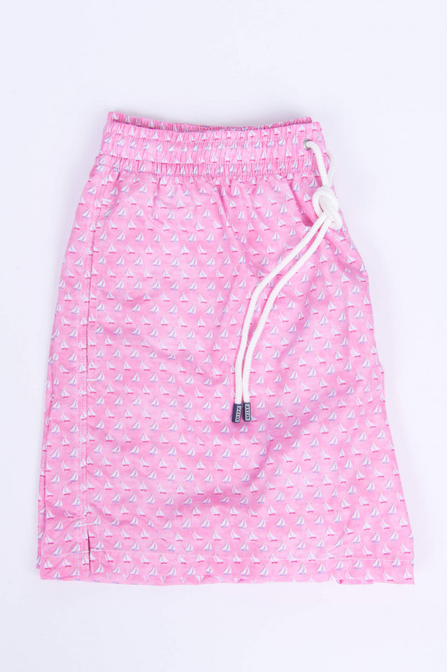 Fedeli Badeshorts mit Segelboot-Print in Rosa