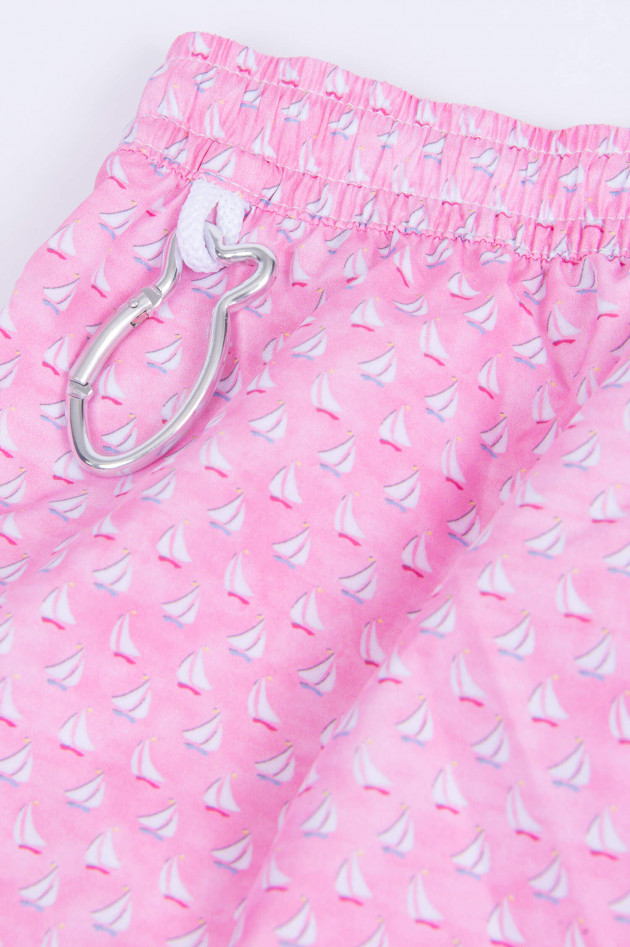 Fedeli Badeshorts mit Segelboot-Print in Rosa