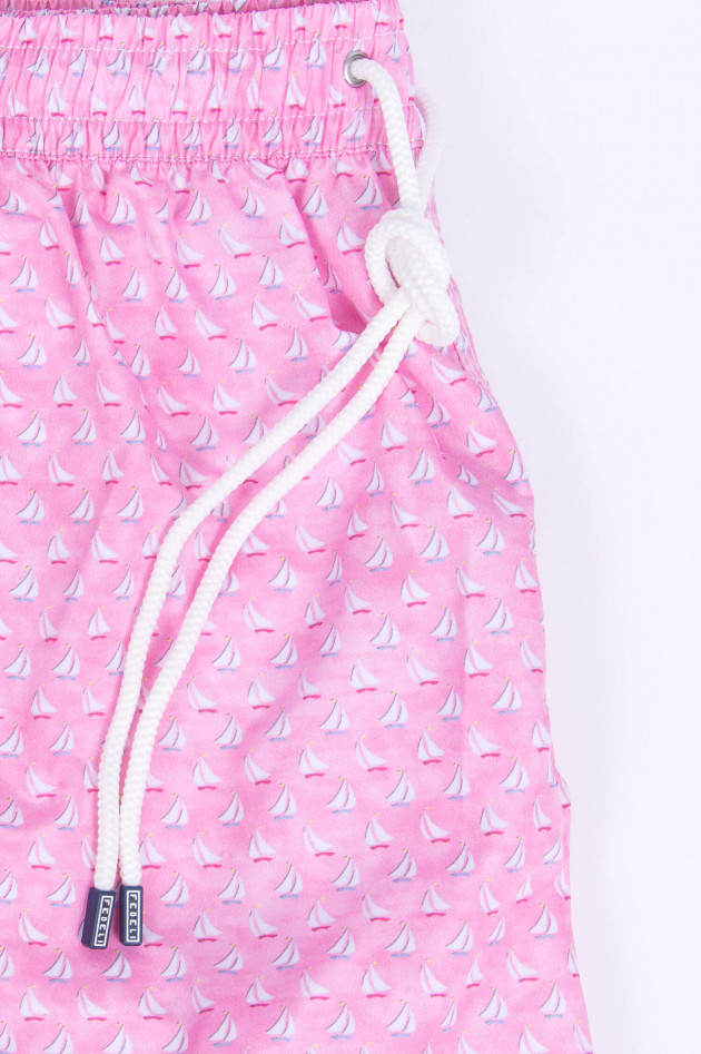 Fedeli Badeshorts mit Segelboot-Print in Rosa