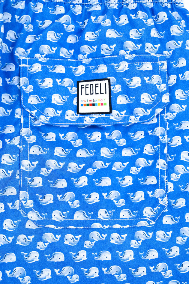 Fedeli Badehose MADEIRA mit Print in Blau