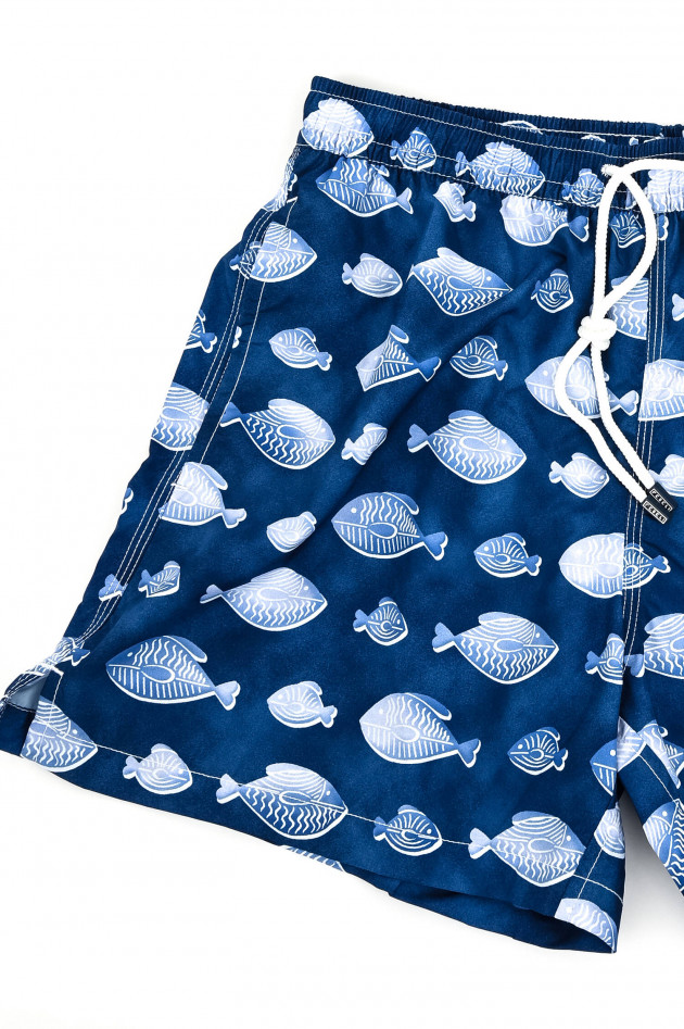 Fedeli Badehose MADEIRA mit Print in Navy