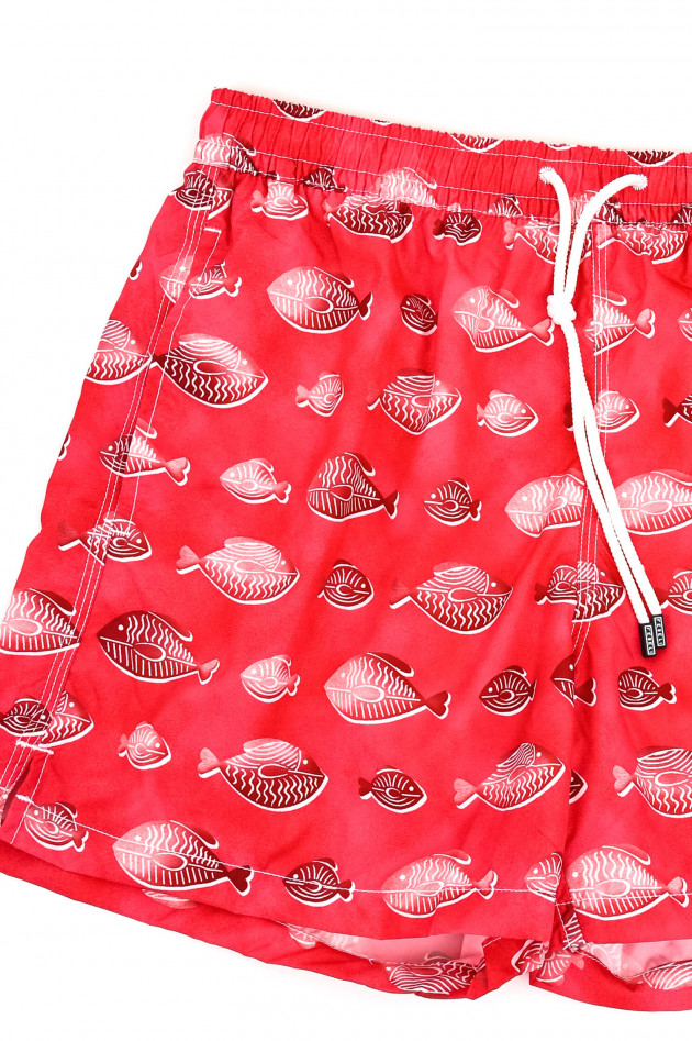 Fedeli Badehose MADEIRA mit Print in Rot