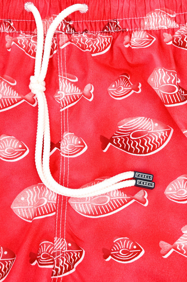 Fedeli Badehose MADEIRA mit Print in Rot