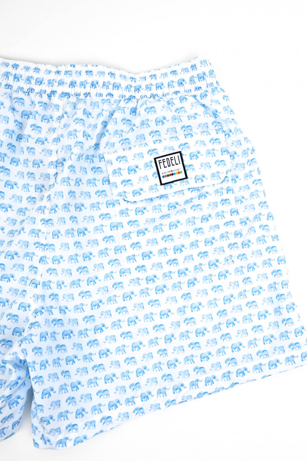 Fedeli Badehose MADEIRA mit Print in Weiß