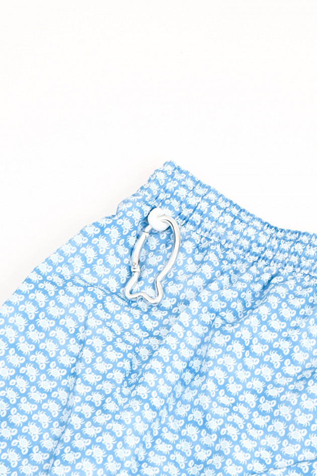 Fedeli Badehose mit Micor-Krabben-Print in Hellblau