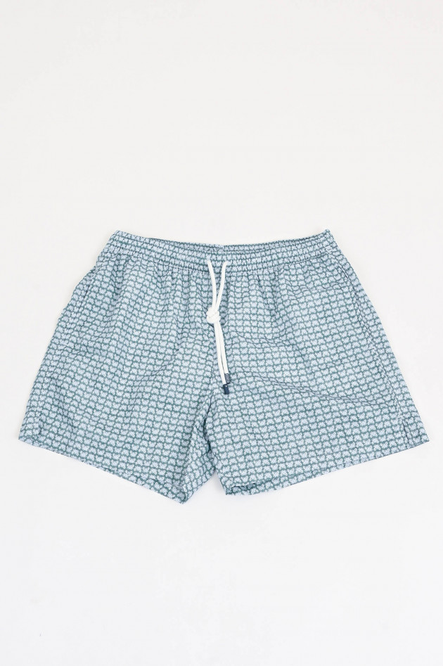 Fedeli Badehose mit Micor-Krabben-Print in Grün