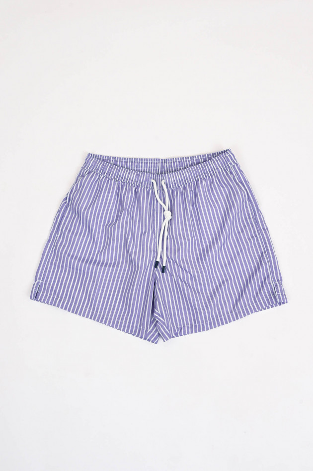 Fedeli Gestreifte Badehose in Lila/Weiß