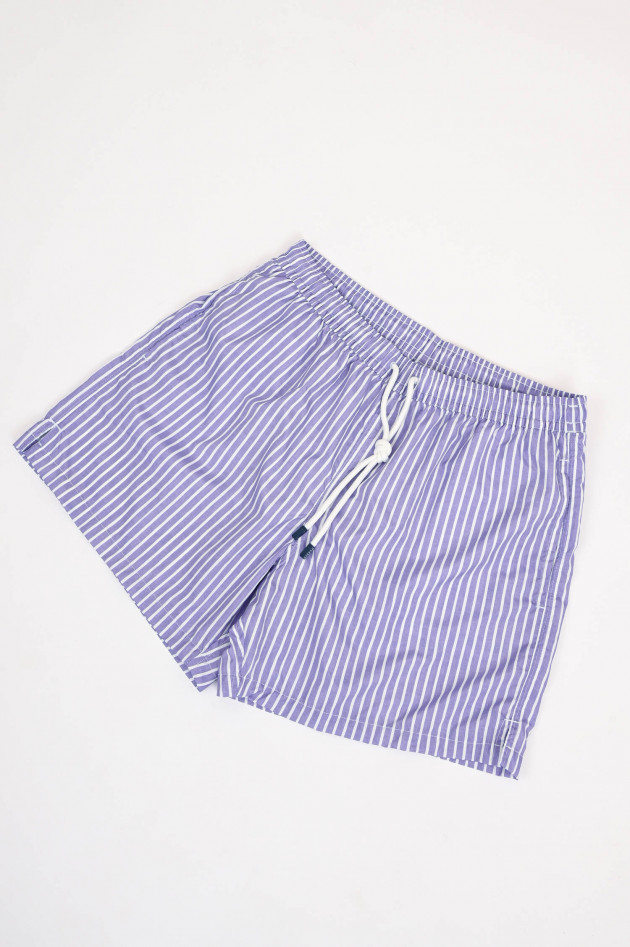 Fedeli Gestreifte Badehose in Lila/Weiß