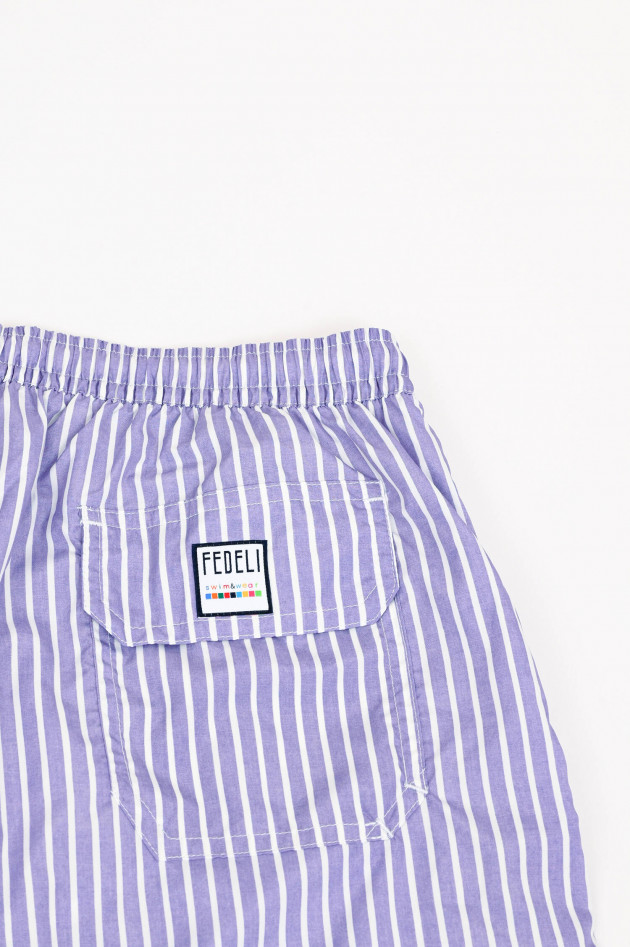Fedeli Gestreifte Badehose in Lila/Weiß