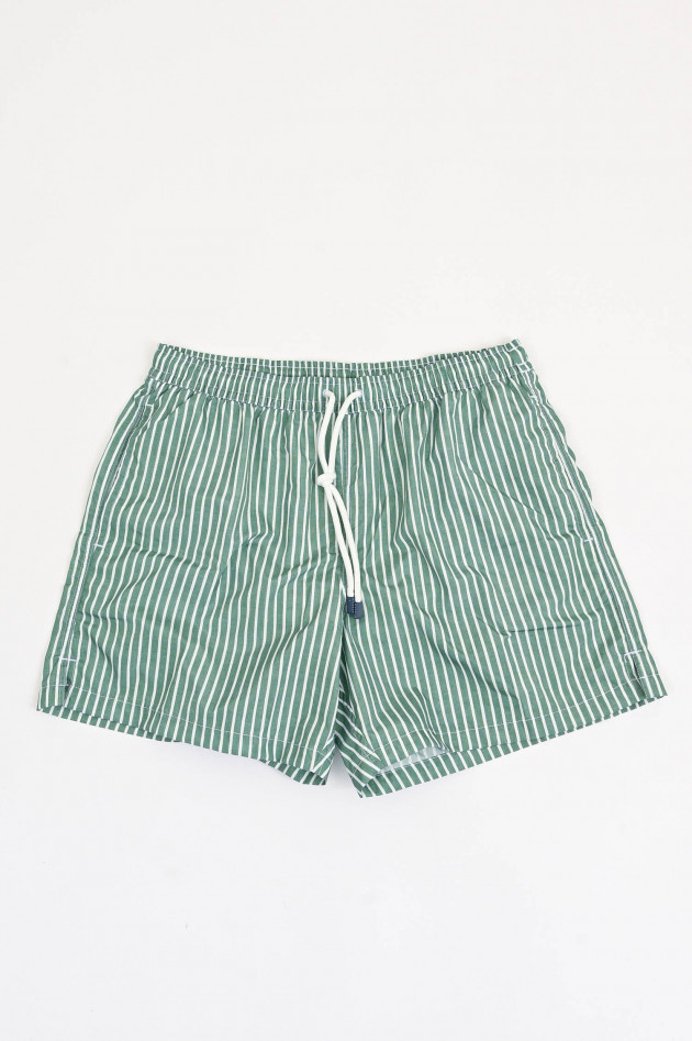 Fedeli Gestreifte Badehose in Grün/Weiß