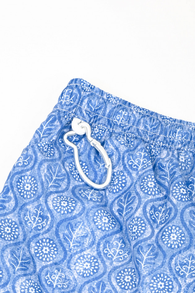 Fedeli Badehose mit Mosaikmuster in Blau